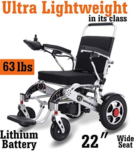 Sklopiva električna invalidska kolica / W daljinska kontrola i širok prostor za sjedenje | lagana 60 lbs, odobrena za avion, teška