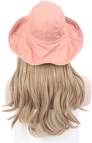 Hgvvnm šešir za periku Ribarski šešir roze nijansa perika duga ravna Zlatna perika šešir jedna elegantna ličnost