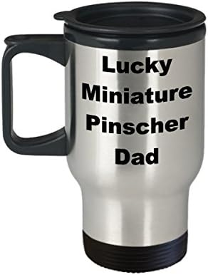 Minijaturni pincher Min Pin tata Travel MUG kafa Lucky Poklon Ideja za pse Oče Muškarci Ljubitelji ljubimca Novelty Joke Gag