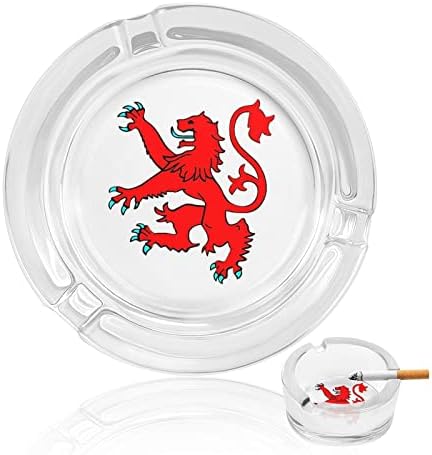 Lion Rampint Scotland Glass Ashtray za cigarete okrugle ladice za kućni ured i restorane