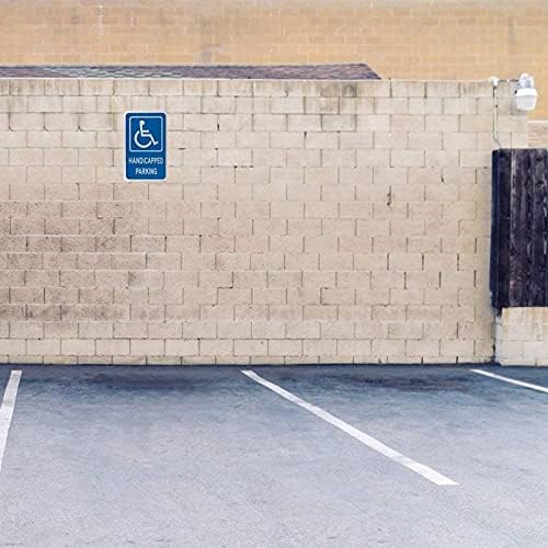 HANDICAP Parking znak - bez parkirališta na rezerviranom prostoru upozorenje, aluminijum, bijeli na plavoj, 18 x 12 inča