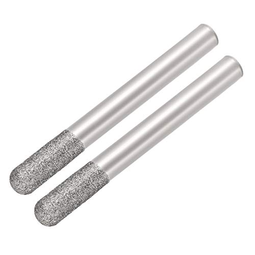 Uxcell Diamond Burrs burgije za mlevenje za rezbarenje rotacionog alata 1/4-inčni drška 10mm cilindrični kuglasti nos 120 granulacija