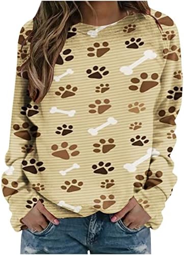 Novost Duks za žene smiješne slatke mačke štampane šarene Božićne dukserice s dugim rukavima X-Mas grafičke majice