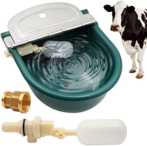 Junniu automatski Vodovod za vodu kompleti korita za posude za vodu za kozji konj pas svinja goveda, sa 2pcs ventilom za plovak, konektorom