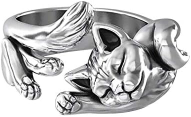 Ring Cat Veličina Srebrni prsten nakit dame bakreni 511 modni pozlaćeni prsten za čaj
