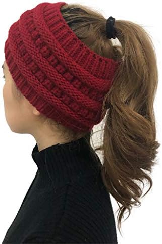 Crochet Knit Ruyy Trendy Beanie Cap Žene Modni vanjski puni glava za glavu Splice kape za kosu za kosu za žene