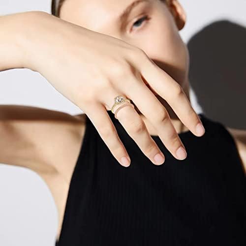 2023 Nova velika i mala dva zlatna prstena Zircon Micro Set pozlaćeni prsten za vjenčanje ženski prsten ženski prstenovi veličine