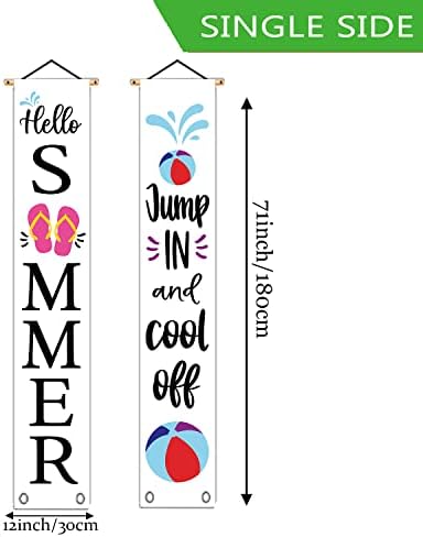 Ljetni Banner japanke Vaterpolo trijem znak zdravo ljeto uskočite i ohladite sezonska viseća zastava za odmor zatvoreni vanjski bazen
