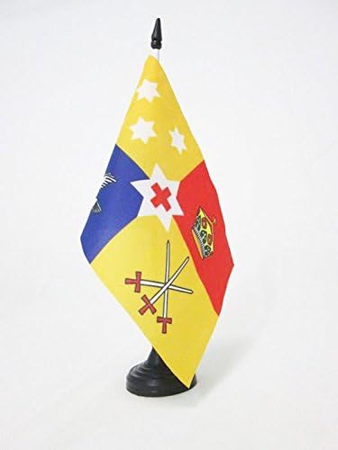 AZ zastava Royal Standard Tonga tablice zastava 5 '' x 8 '' - Tongan Kingdom zastava za stol 21 x 14 cm - crna plastična stick i baza