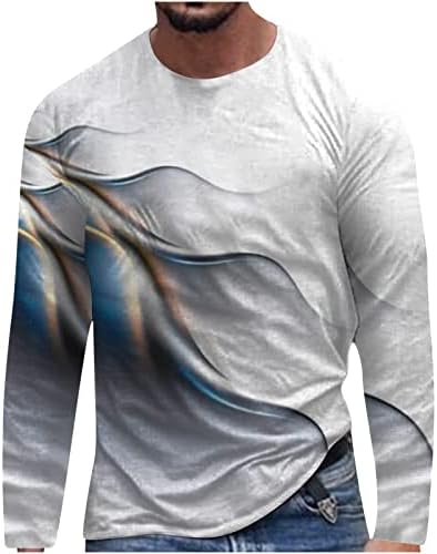 Muške sportske košulje 3D digitalni ispis okrugli vrat dugih rukava pulover fitness bluza labava fit udobnost vrhovi
