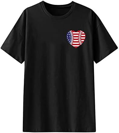 Patriotske USA zastava za žene za žene Dan nezavisnosti Bejzbol tees 4. srpnja Kratki rukav majica casual labave bluze