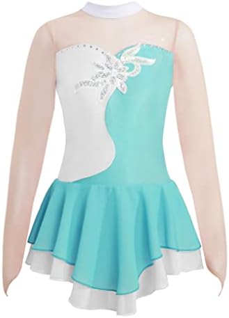 Yumin Girls Shiny FIGHT CACT mrežasta Slika za klizanje Haljina za klizanje Natječaj Kostimi Leotard Ballet Tutu haljina