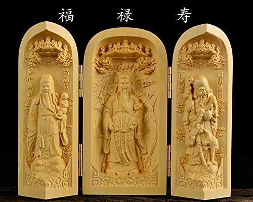 Zamtac Budizam Sveti Sveti Putni sigurnosni oltar - Kućna efikasna talismana FU Lu Shou Skulptura Rezbarenje statua