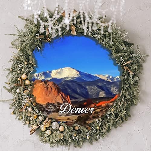 Gradski suveniri Travel Poklon Božićni prednji venac SAD-a Kolorado Capital Denver drveni znak Plaque City u Colorado State Decoce