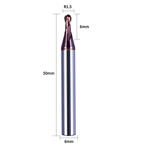 JIULI alat Carbide Ball nos kraj mlin 2 Flaute HRC 55 volfram čelik Glodalica za Nano premaz Legura kraj mlin Set CNC ruter alat 1Piece