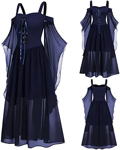 Haljine za žene Halloween Party Dress Renaissance Vintage Plus Size sleep Sleeves Irski kostim Maxi haljina