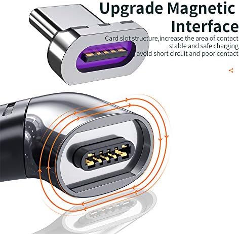 USB C magnetski adapter 100W USB-C priključak PD USB C do C Punjenje kabelski adapter za brzo siguran punjenje 480MBP / s Prijenos