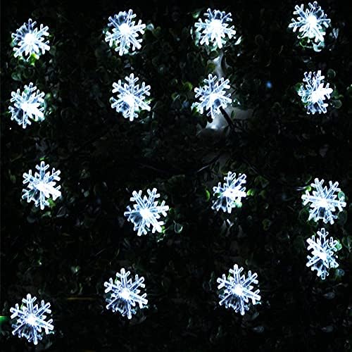 Darknessbreak Božić solarna svjetla Snowflake Decor,32ft 50 LED vanjski solarne Božić svjetla za jelku,Božić dekor, Vanjski Dekoracije