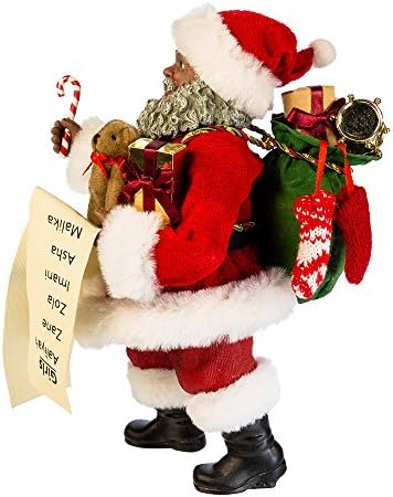 Kurt Adler 10.5 FABRICHE Black Santa sa listom i Candy Caneom
