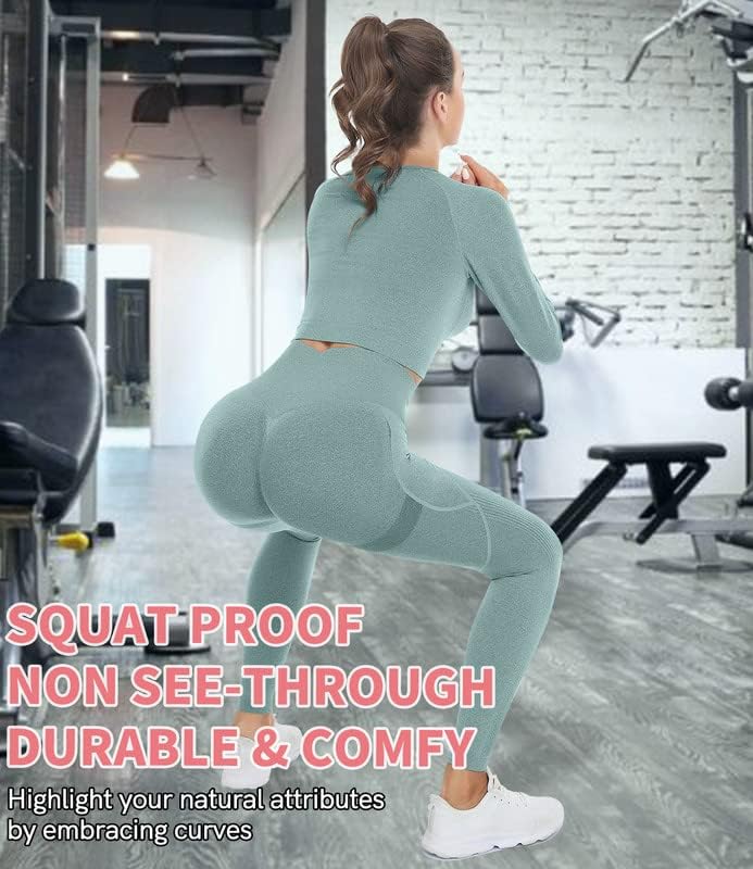 Comfree High Squist Yoga hlače Scrounch Butt Lift Gambers za žene, Tummy Control Push Up Pley Work Sport Sport Yoga Gambers