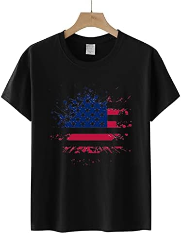 Patriotske košulje za žene Američka zastava ljeto kratkih rukava V-izrez Thirt Tie-boje zvijezde labavi fit casual party bluza vrh