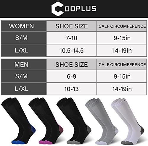 COOPLUS kompresijske čarape za žene muškarce 20-30 mmhg circulation Support do koljena visoke čarape za Nurse Running Athletic