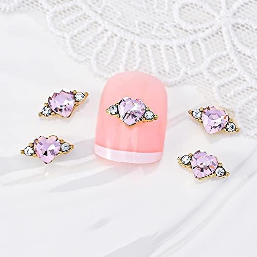 10 * Aurora Heart Shape nokat Rhinestones Luksuzni ružičasti / zeleni / plavi nokat Aolly & Crystal Gems dekoracija manikura DIY Jewel