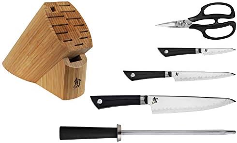 Shun pribor za jelo Sora 6-komad osnovni blok Set, kuhinjski nož i nož blok Set, uključuje Sora 8 Chef-a, 6 Utility & 3.5 Paring noževi,