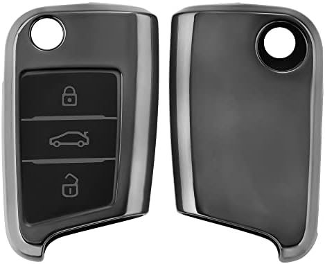 Kwmobile Key Cover kompatibilan sa VW Golf 7 MK7 - Antracit High Gloss