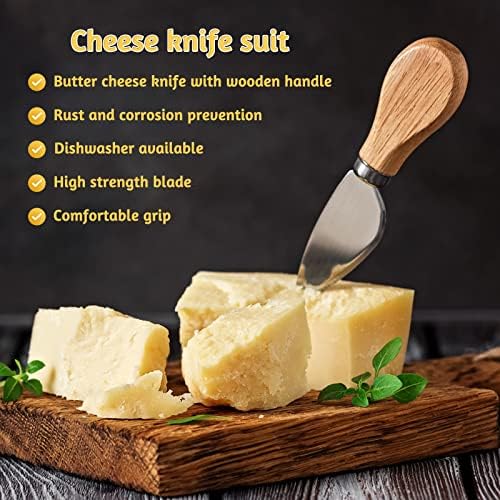 18 kom set noža sira za šarcurie ploču, nož za rasipač od drvenog sira, od nehrđajućeg čelika Mini serviranje, kašike i vilice za