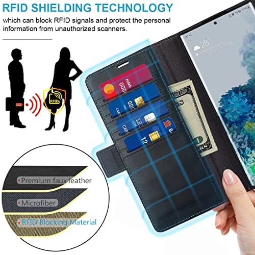 Kezihome Samsung Galaxy S23 Ultra futrola, prava koža [RFID Blocking] Galaxy S23 Ultra torbica za novčanik, otvor za kartice Flip