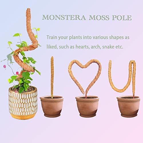 2 Pakovanje Moss Stuple, 27 '' Moss Moss za biljke Monstera, Moss Stubovi za penjačke biljke, savijanje biljnih štapića Podrška, biljni