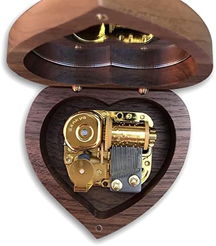 Binkegg Igra [Hedwigs Theme] Walnut drvena glazbena kutija sa srcem sa sankyo muzičkim pokretom