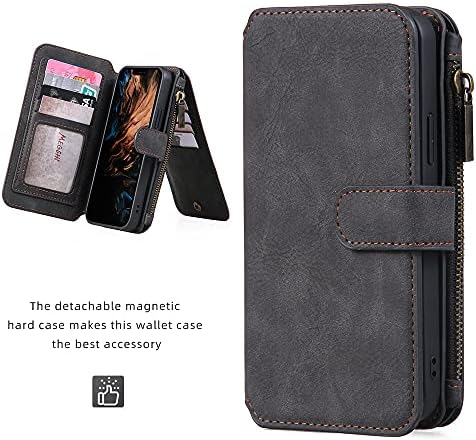 Kompatibilno sa futrolom za iPhone 13 Pro Max Wallet kožna torbica za novčanik 2 u 1 magnetna odvojiva futrola sa 14 slotova za kartice