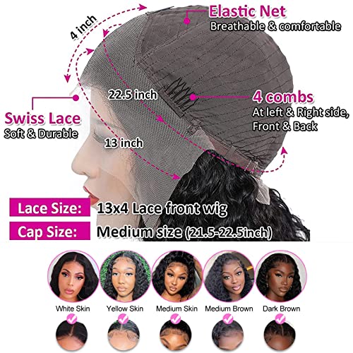 13x4 HD duboke talasne čipke prednje perike za ljudsku kosu perike za crne žene 180% gustoće brazilske Djevičanske čipke frontalne