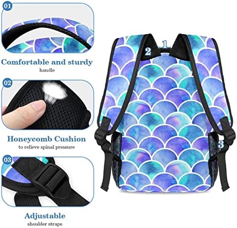 VBFOFBV Unisex ruksak za odrasle sa putne radove, sirena plava ljubičasta skala