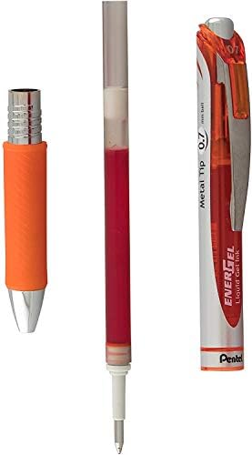 Pentel punjenje za energel i lancelot gel olovke, metalni vrh, narandžasta tinta, paket od 12