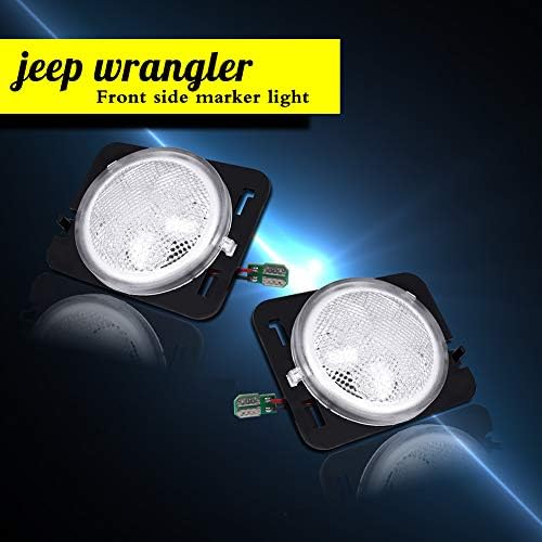 GTINTHEBOX Clear Lens Amber LED prednje bočno Marker svjetlo za 2007-2018 Jeep Wrangler JK JKU