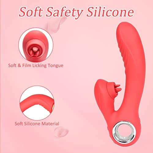 Klitoloral G-Spot Vibrator za žene: vibrator za odrasle seks igračka sa 5 jezika i 10 vibracijskih režima, jupupoxo punjivo grijanje
