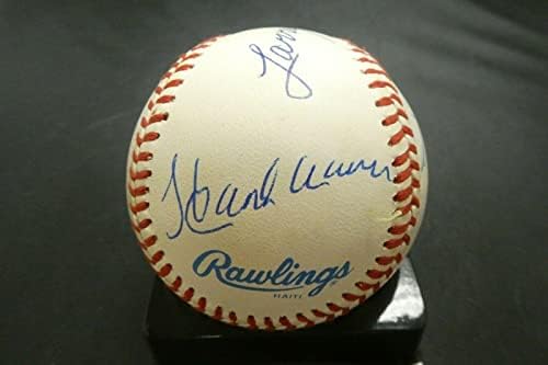 Negro liga Baseball zvijezde za bajzbol Hank Aaron Willie Mays - autogramirani bejzbol