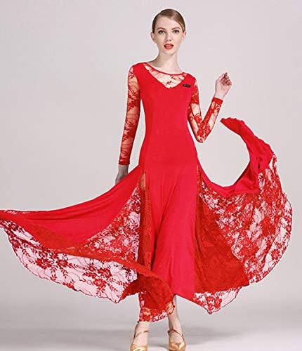 ZX ženska plesna haljina za ples čipke čipke dugim ljuljačkama suknja Profesionalno takmičenje Moderna valcerska cha cha haljina