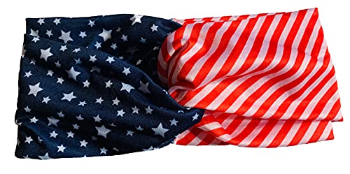 Lux trendovi američka zastava Bandana traka za glavu crvena bijela i plava Patriotska traka za glavu, omotač glave zastave SAD-a,