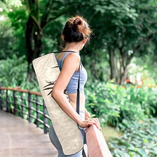 Yoga Mat Bag, Tinta Wash Painting Bamboo Exercise Yoga Mat Carrier full-Zip Yoga Mat Carry Bag sa podesivim remenom za žene i muškarce
