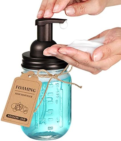 Mason Jar dozator za pjenjenje sapuna - poklopac od nehrđajućeg čelika otporan na rđu / pumpa za pjenu bez BPA,sa naljepnicama na