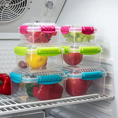 Kmass Kmax Kuhinjski plastični kontejneri za hranu sa poklopcima set od 6 posuda za pripremu posuđa za mikrovalnu pećnicu za višekratnu