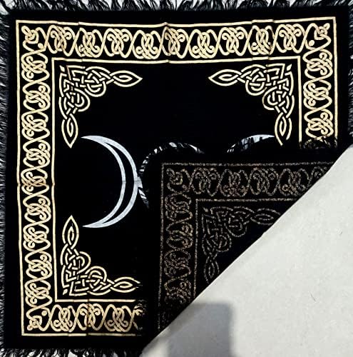Oltarska tkanina trostruka boginja Mjeseca Srebrna vještičarenje Tarot Namaz 18x18 inča stolnjak Alter Wiccan kvadrat duhovno Sveto