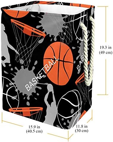 Inhomer košarkaški uzorak 300D Oxford PVC vodootporna odjeća Hamper velika korpa za veš za ćebad igračke za odjeću u spavaćoj sobi