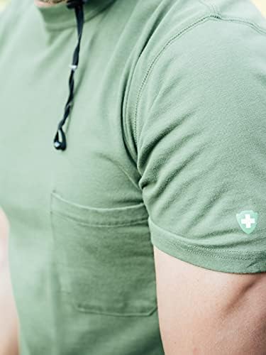 Muška majica Shield Shield Muške UPF 30+ Dri-BALANCE Džepne rukave, odjeću za uklanjanje grešaka i krpelja