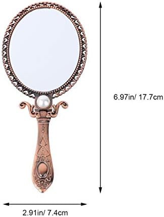 Homoyoyo Vintage ručno ogledalo Metal reljefno Kozmetičko ogledalo sa sklopivom ručkom Antique Travel lično ogledalo za šminkanje