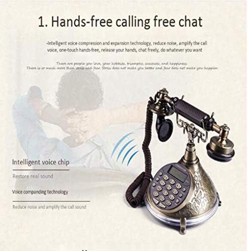 MyingBin Retro push tipka Telefon Telefon sa kovrčavim kablom i polifoničnim antičkim kamencem za ured za dnevne sobe